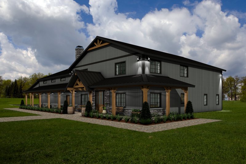 Architectural House Design - Exterior - Front Elevation 3 for Barndominium House Plan #1084-11 - 3 bed, 2.5 bath
