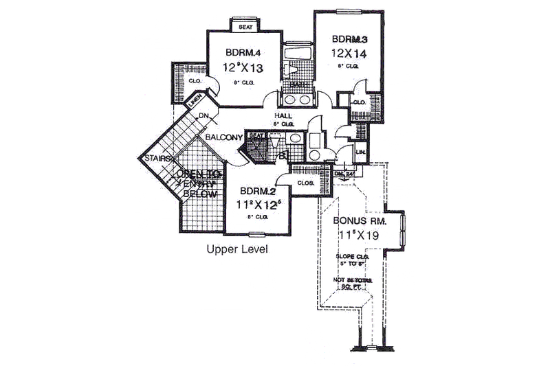 Dream House Plan - Floor Plan - Upper Floor for European House Plan #310-880 - 4 bed, 3 bath