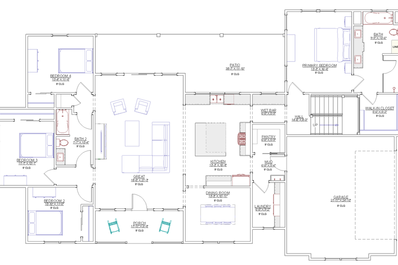 House Plan Design - Photo 6 for Farmhouse House Plan #1109-31 - 4 bed, 2 bath