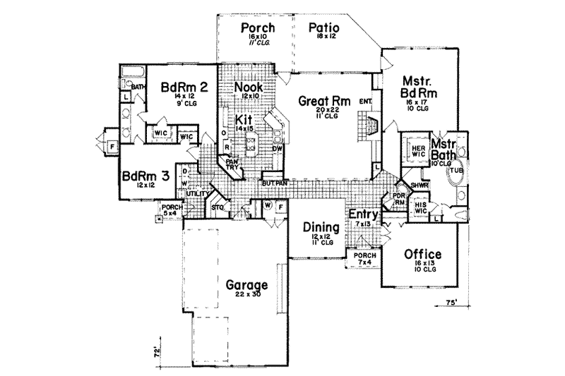 Dream House Plan - Floor Plan - Main Floor House Plan #52-133 - 3 bed, 2.5 bath