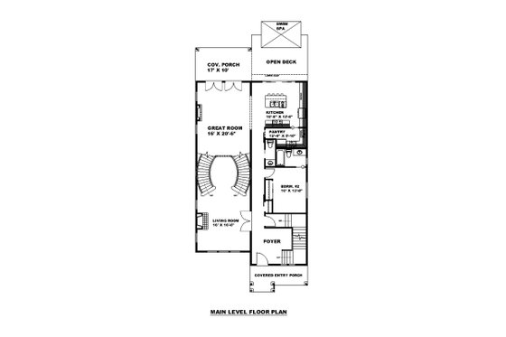 Floor Plan - Main Floor for Traditional House Plan #117-912 - 5 bed, 5 bath