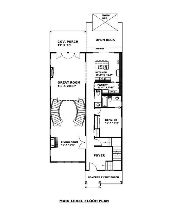 Architectural House Design - Traditional Floor Plan - Main Floor Plan #117-912