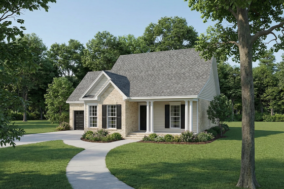 Exterior - Front Elevation 3 for Traditional House Plan #17-198 - 3 bed, 2 bath