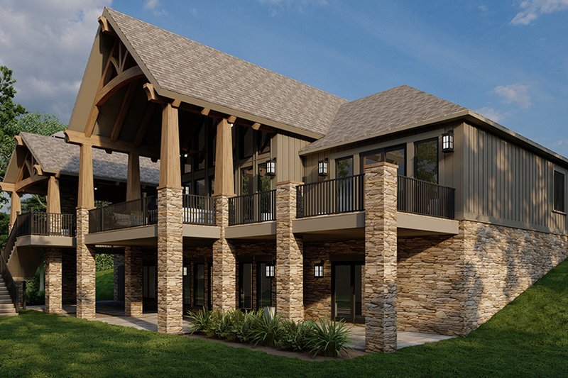 Dream House Plan - Exterior - Rear Elevation 1 for Craftsman House Plan #923-43 - 4 bed, 4.5 bath