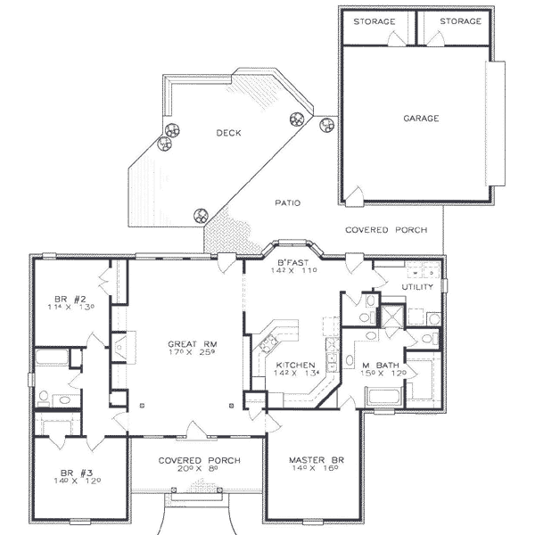 Traditional Floor Plan - Main Floor Plan #8-103