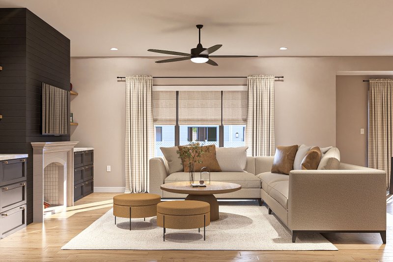 House Design - Interior - Family Room 2 for Modern House Plan #455-357 - 3 bed, 2 bath