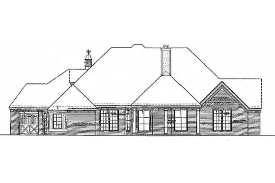 Exterior - Rear Elevation for European House Plan #310-262 - 3 bed, 2.5 bath