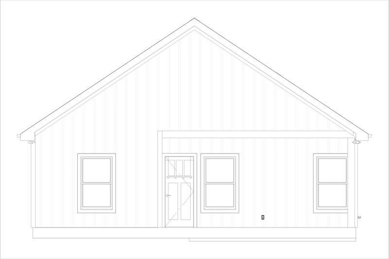 Architectural House Design - Exterior - Rear Elevation 1 for Farmhouse House Plan #1127-11 - 3 bed, 2 bath