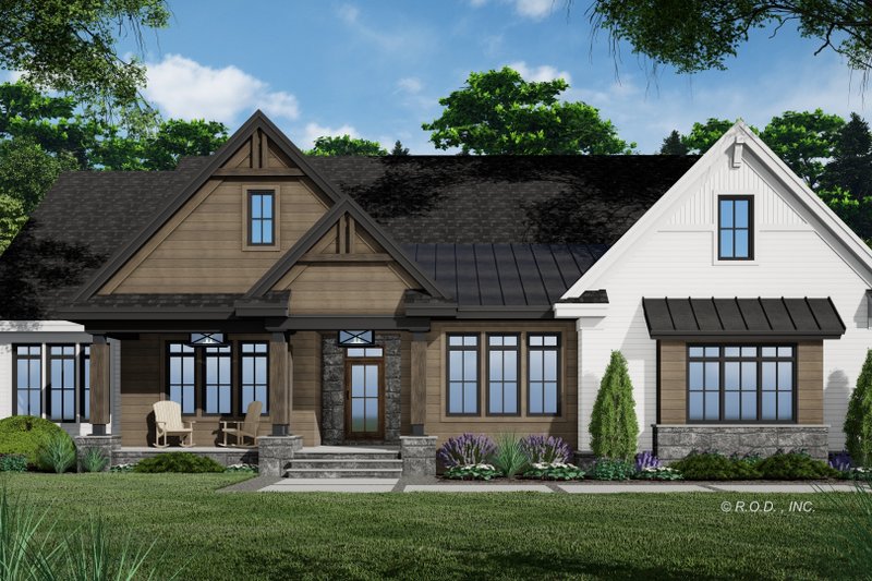 House Blueprint - Farmhouse Exterior - Front Elevation Plan #51-1239