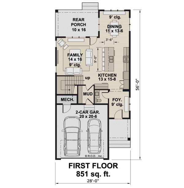 House Blueprint - Farmhouse Floor Plan - Main Floor Plan #51-1467