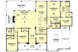 Floor Plan - Main Floor for Farmhouse House Plan #430-348 - 3 bed, 2.5 bath