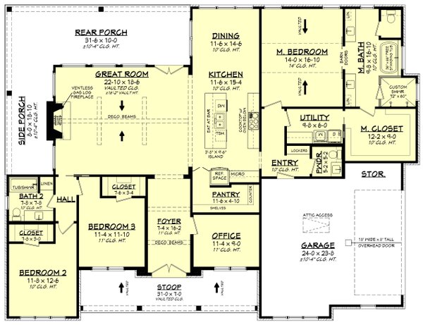 House Plan Design - Farmhouse Floor Plan - Main Floor Plan #430-348