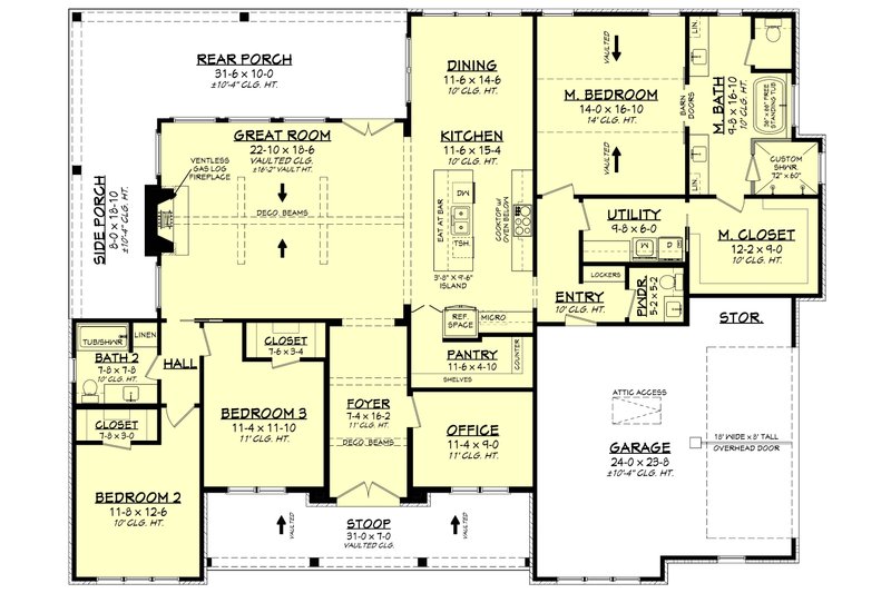 House Plan Design - Floor Plan - Main Floor for Farmhouse House Plan #430-348 - 3 bed, 2.5 bath