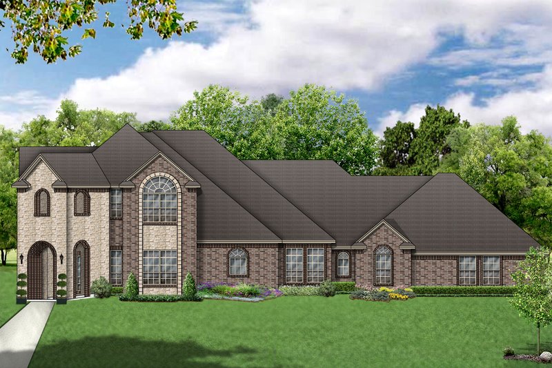House Blueprint - European Exterior - Front Elevation Plan #84-409