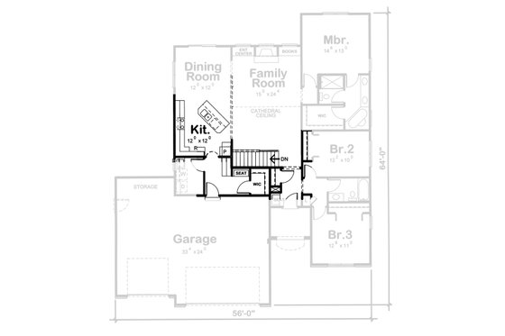 Floor Plan - Other Floor for Traditional House Plan #20-1771 - 3 bed, 2 bath