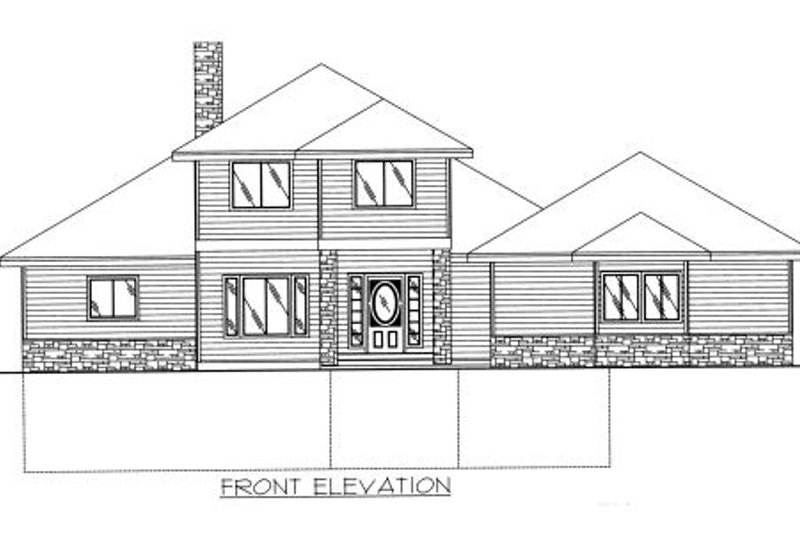 Home Plan - Exterior - Rear Elevation for Modern House Plan #117-384 - 3 bed, 3.5 bath