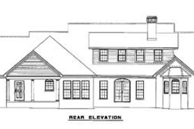 House Blueprint - Exterior - Rear Elevation for Farmhouse House Plan #17-297 - 4 bed, 3.5 bath