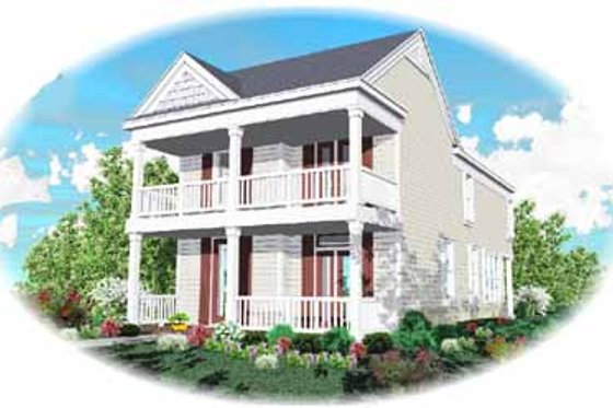 Exterior - Front Elevation for Southern House Plan #81-117 - 3 bed, 2.5 bath