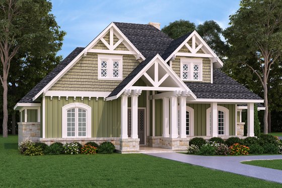 Exterior - Front Elevation 3 for Craftsman House Plan #45-604 - 3 bed, 2 bath