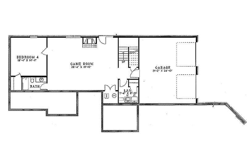 Home Plan - Floor Plan - Lower Floor for Ranch House Plan #17-1047 - 4 bed, 3 bath