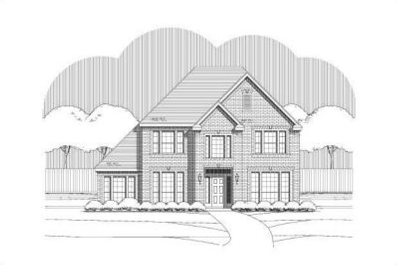 Exterior - Front Elevation for Traditional House Plan #411-222 - 4 bed, 3 bath
