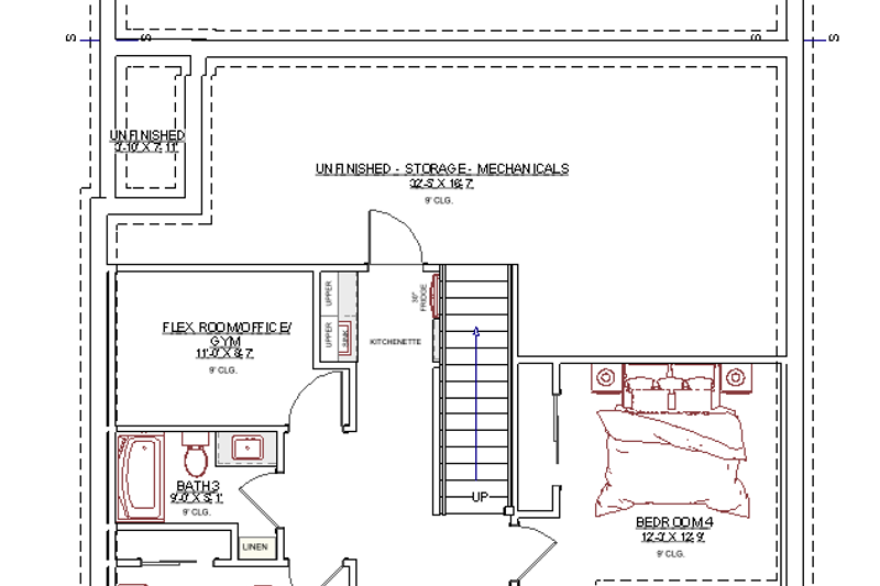 House Blueprint - Photo 12 for Farmhouse House Plan #1109-28 - 4 bed, 3 bath