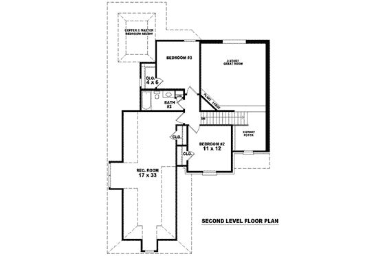 Floor Plan - Upper Floor for European House Plan #81-761 - 3 bed, 2.5 bath