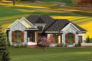 European Exterior - Front Elevation Plan #70-1056