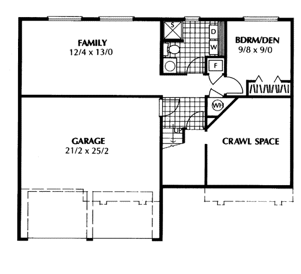 House Design - Traditional Floor Plan - Lower Floor Plan #87-301