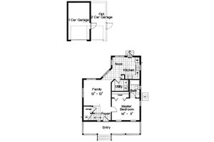 Floor Plan - Main Floor for Farmhouse House Plan #417-108 - 3 bed, 2 bath