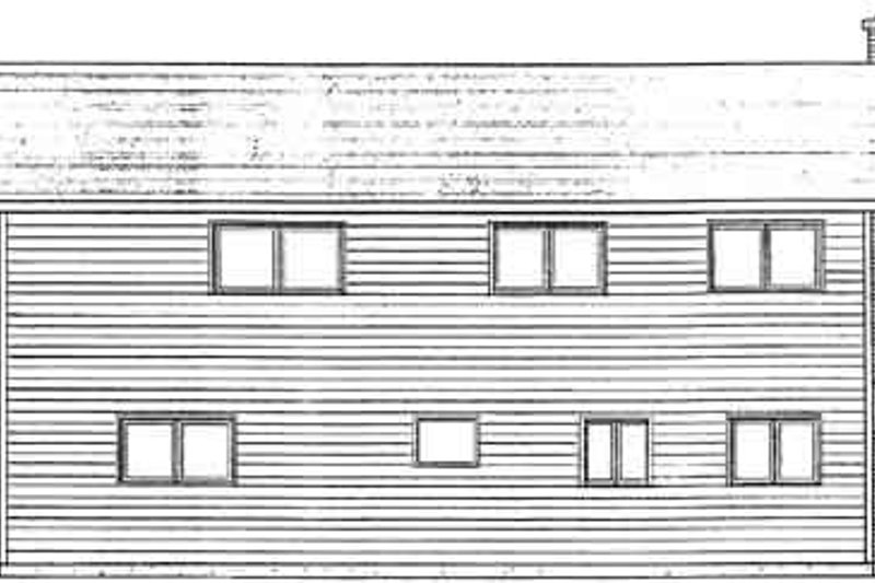 House Blueprint - Exterior - Rear Elevation for Adobe / Southwestern House Plan #126-104 - 4 bed, 3 bath