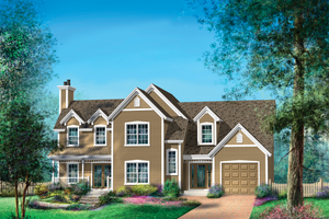 Country Exterior - Front Elevation Plan #25-4672