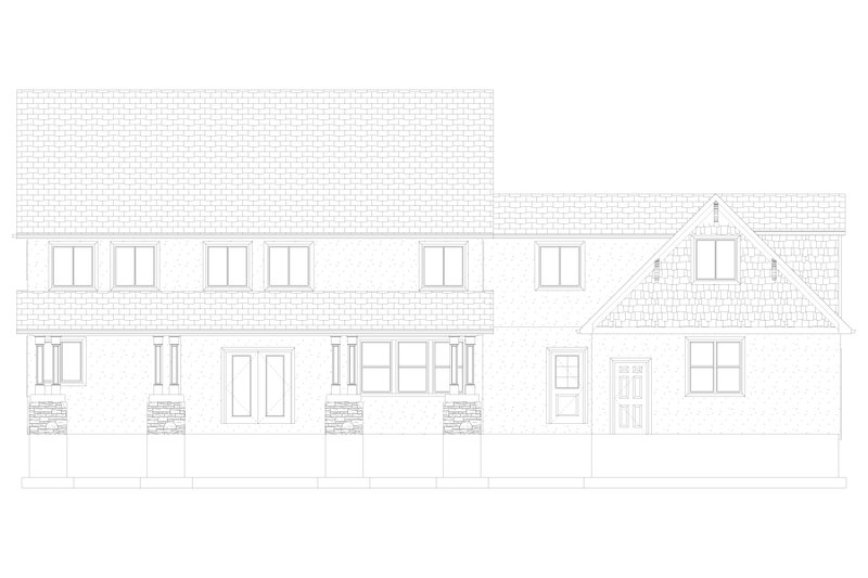 House Design - Exterior - Rear Elevation 1 for Farmhouse House Plan #1060-240 - 5 bed, 3 bath