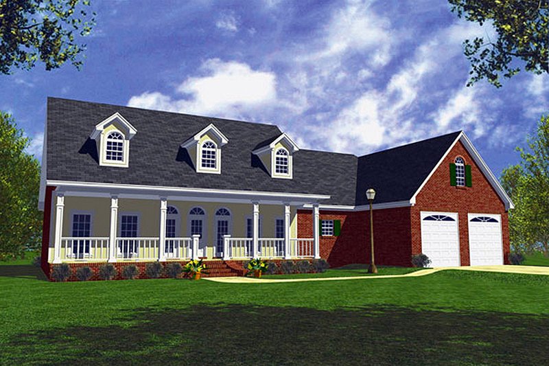 Country Style House Plan - 3 Beds 2.5 Baths 1800 Sq/Ft Plan #21-152