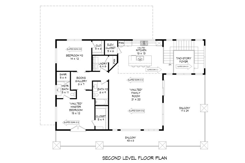 House Blueprint - Floor Plan - Upper Floor for Modern House Plan #932-714 - 3 bed, 4 bath