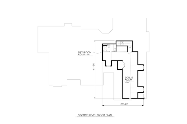 Architectural House Design - Floor Plan - Upper Floor for Modern House Plan #1122-17 - 1 bed, 1.5 bath