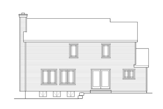 Exterior - Rear Elevation for Traditional House Plan #22-641 - 3 bed, 2.5 bath