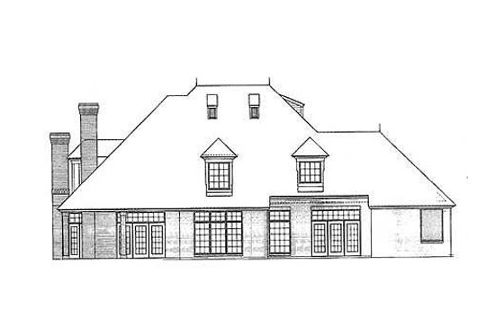 Exterior - Rear Elevation for European House Plan #310-920 - 4 bed, 3.5 bath