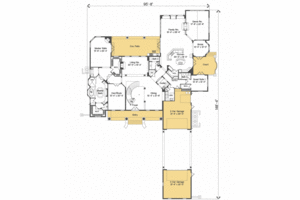 Floor Plan - Main Floor for Southern House Plan #135-185 - 5 bed, 4.5 bath