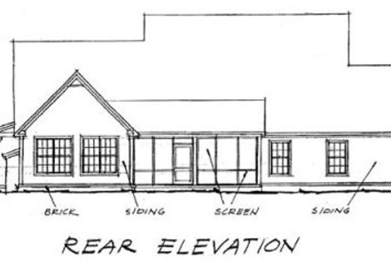 Exterior - Rear Elevation for Farmhouse House Plan #20-1364 - 4 bed, 3 bath