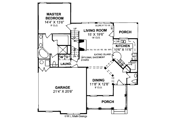 Home Plan - Traditional Floor Plan - Main Floor Plan #20-370