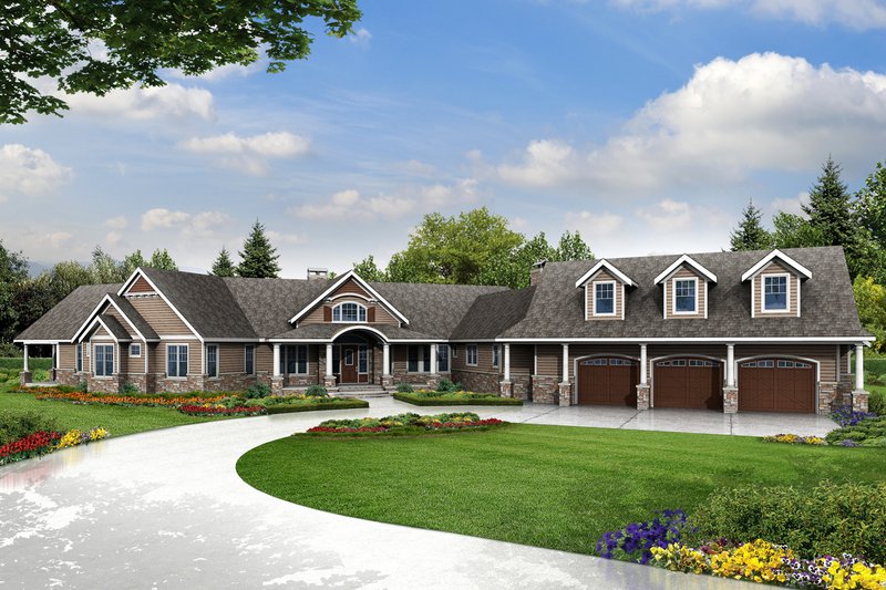 Country Style House Plan - 3 Beds 3.5 Baths 4568 Sq/Ft Plan #124-967