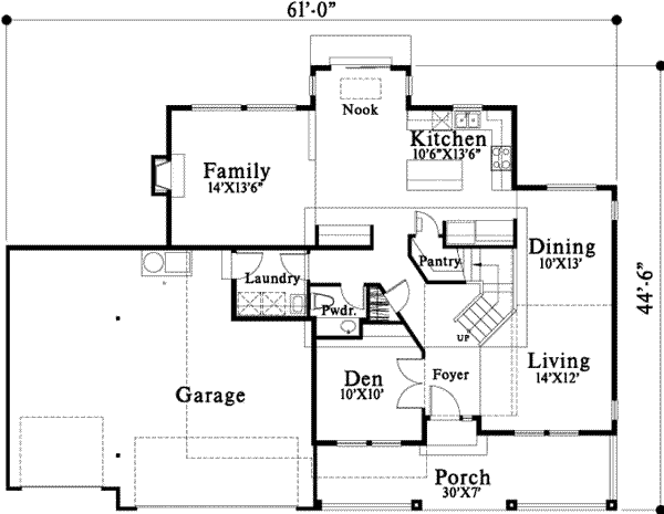 Traditional Floor Plan - Main Floor Plan #78-145