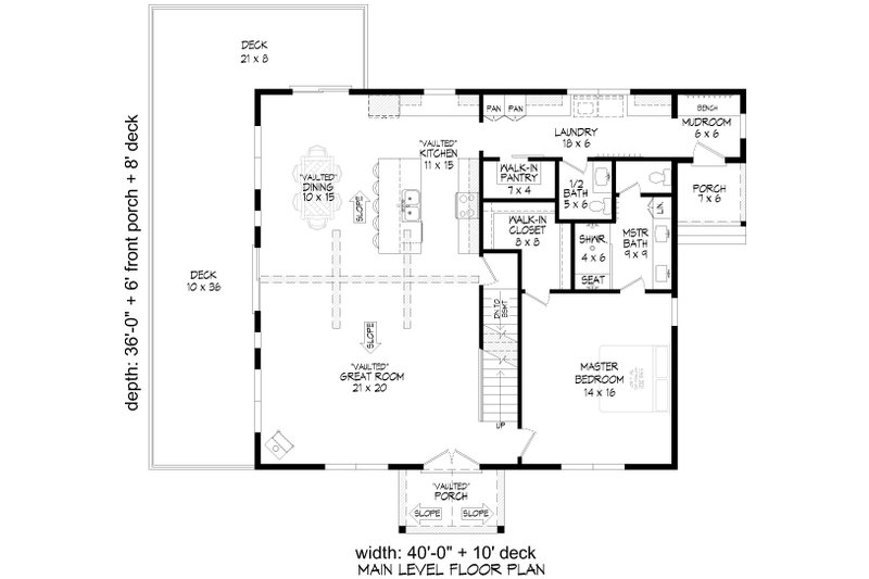 Architectural House Design - Floor Plan - Main Floor for Country House Plan #932-1100 - 3 bed, 3.5 bath