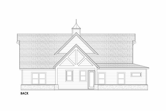 Exterior - Rear Elevation 1 for Barndominium House Plan #1096-100 - 4 bed, 3 bath