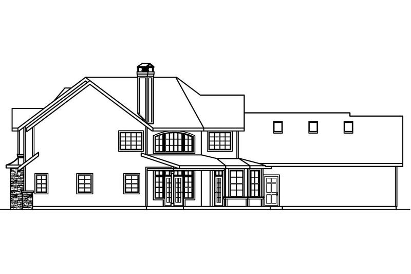 Home Plan - Exterior - Rear Elevation for Craftsman House Plan #124-507 - 4 bed, 3.5 bath