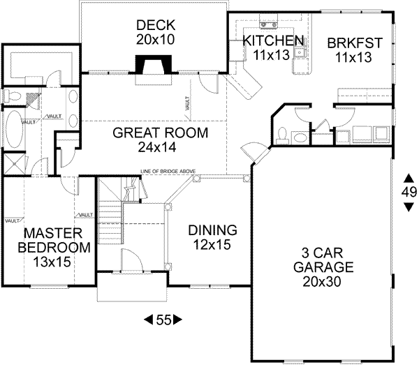 House Design - European Floor Plan - Main Floor Plan #56-148