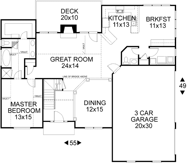 Architectural House Design - European Floor Plan - Main Floor Plan #56-148