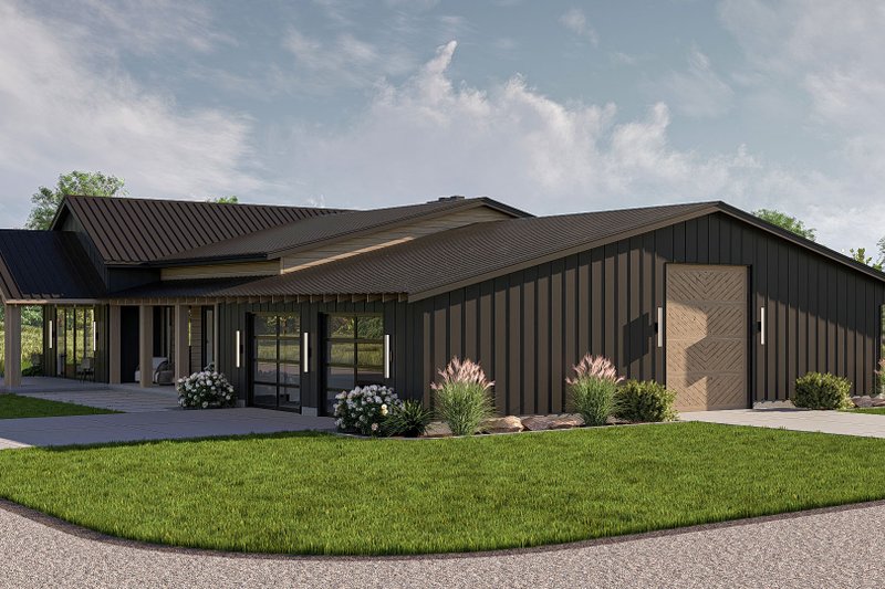 House Design - Exterior - Other Elevation 1 for Barndominium House Plan #455-381 - 2 bed, 2.5 bath