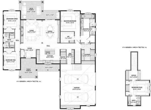 Architectural House Design - Farmhouse Floor Plan - Main Floor Plan #928-356